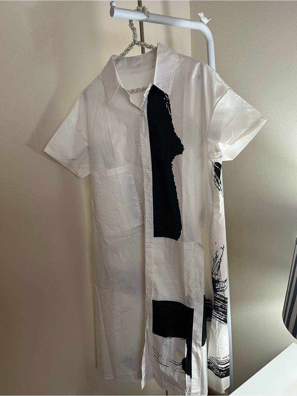 Midi Black/White Shirt Dress
